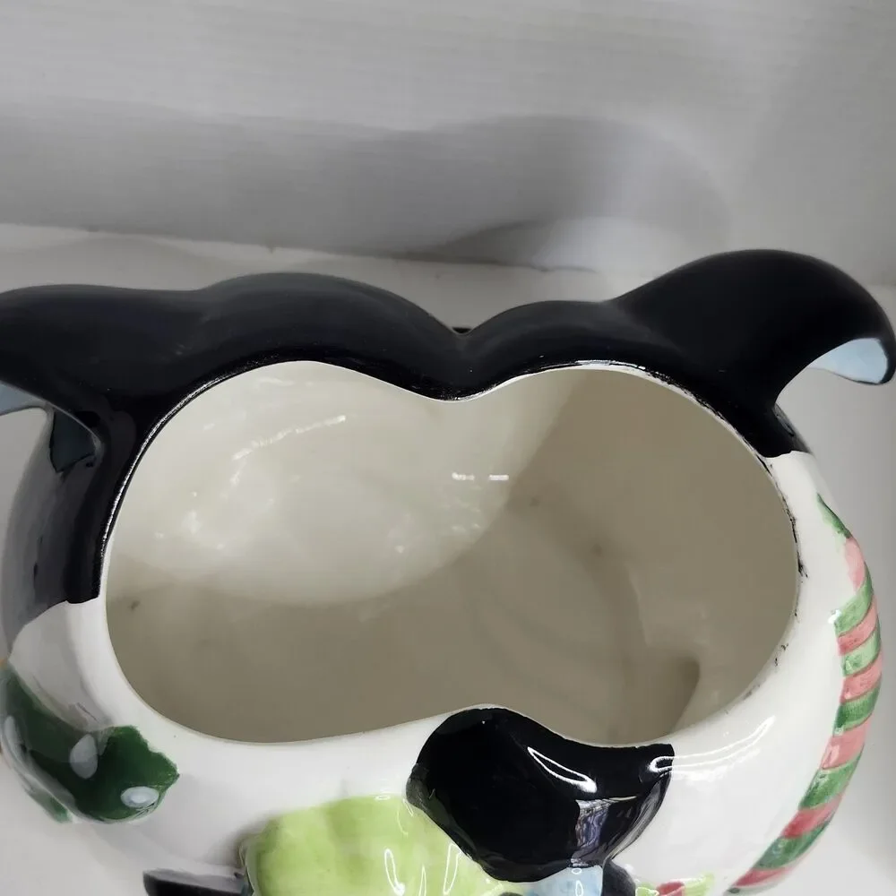Holiday Penguin Family Ceramic Cookie Jar Christmas Mercuries  12